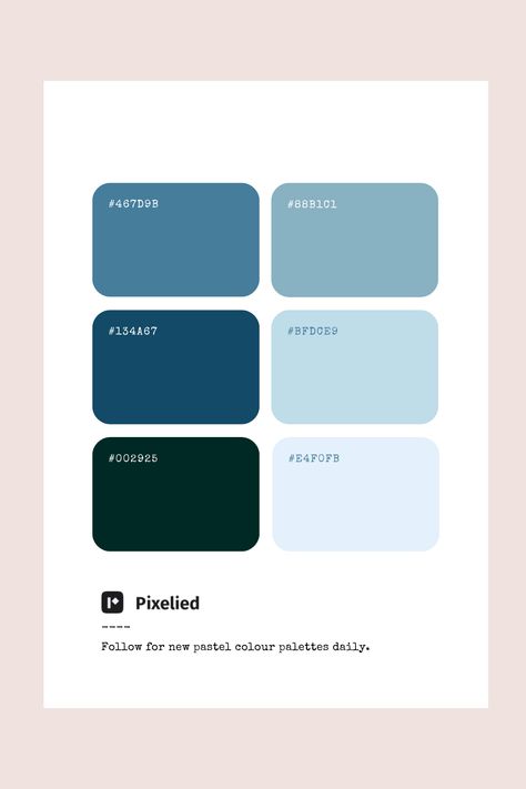 This color palette transitions from deep, rich teal to soft, pale blue. These cool, soothing hues evoke a sense of calm and sophistication, making them perfect for creating elegant and tranquil designs in illustration, branding, typography, and web UI. Blue Teal Color Palette, Blue Pastel Color Palette, Color Scheme Generator, Teal Palette, Teal Branding, Color Generator, Teal Color Palette, Pastel Color Palette, Branding Typography