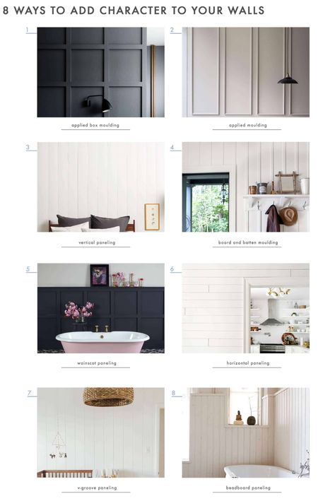 Types Of Walls, Basic Architecture, Panelling Ideas, Wall Panelling, Emily Henderson, Interior Painting, Wall Molding, Interior Paint Colors, House Wall