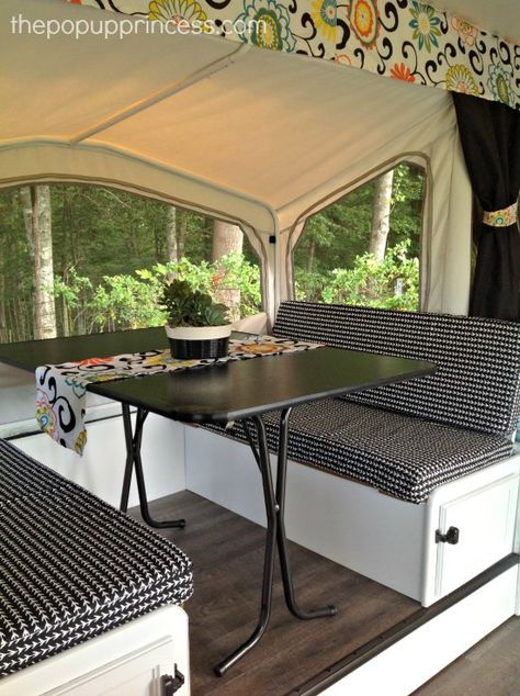 Pop Up Camper Renovation Tent Trailer Remodel, Aliner Campers, Camper Table, Pop Up Campers, Popup Camper Remodel, Pop Up Tent Trailer, Pop Up Trailer, Tent Campers, Camping Camper