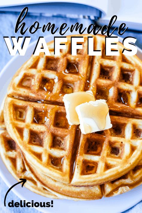 Waffles Homemade, Best Waffle Recipe, Homemade Waffle, Easy Waffle Recipe, Waffle Iron Recipes, Waffle Maker Recipes, How To Make Waffles, Waffles Easy, Homemade Waffles