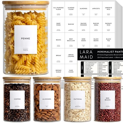 PRICES MAY VARY. ✅ PICTURE PERFECT PANTRY: Each set comes with 150 Preprinted Pantry Labels, 77 Expiration Date Labels and 15 Blank Labels, suitable for round, square and rectangular pantry container sets. All label names are selected from most common pantry names and we offer the most complete pantry checklist in the market. ✅ PREMIUM QUALITY: Not all labels are built the same. All our labels are printed on Laramaid proprietary Vinyl material which is long-lasting and more durable compared to i Food Label Sticker, Kitchen Pantry Labels, Spice Rack Organization, Pantry Containers, Perfect Pantry, Cereal Storage, Kitchen Labels, Plastic Canisters, Spice Labels