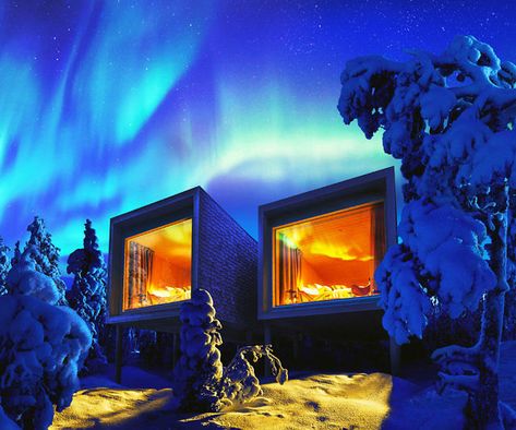 Northern Lights Hotel, Treehouse Hotel, Treehouse Cabins, Ice Hotel, See The Northern Lights, Luxury Camping, Arctic Circle, National Parks Trip, Hot Tub Outdoor