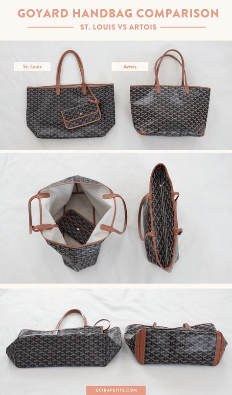 FAQs about the most popular Goyard tote bag styles // designer bag review by Extra Petite fashion blog Goyard Tote Price, Goyard Purse, Goyard Paris, Goyard Anjou, Goyard St Louis Tote, Goyard Tote Bag, Goyard Tote, Bag Styles, Luxury Tote Bags