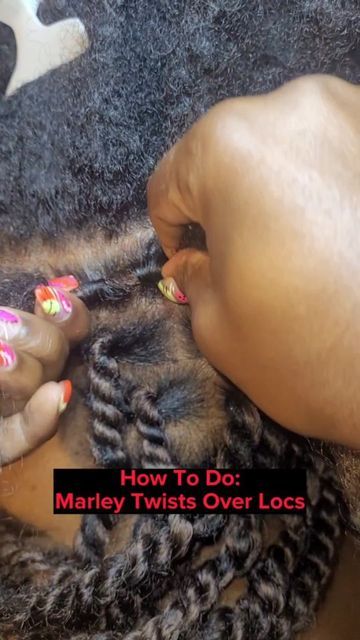 Marley Twists Over Locs Short, Marly Twist Over Locs, Best Twist And Loc Gel, Marley Hair Over Locs, Marley Twist Hairstyles Over Locs, Cuban Twist Over Locs, Twist Over Locs Protective Styles, Marley Twist Over Locs, Locs With Marley Hair