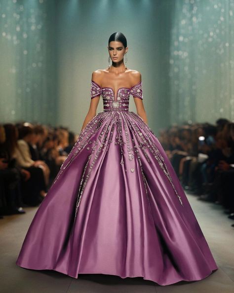 Pink Purple Dress, Saiid Kobeisy, Bridal Lehenga Collection, Crystals Beads, Formal Cocktail Dress, Most Beautiful Dresses, Colored Wedding Dresses, Couture Gowns, Women Wedding Guest Dresses