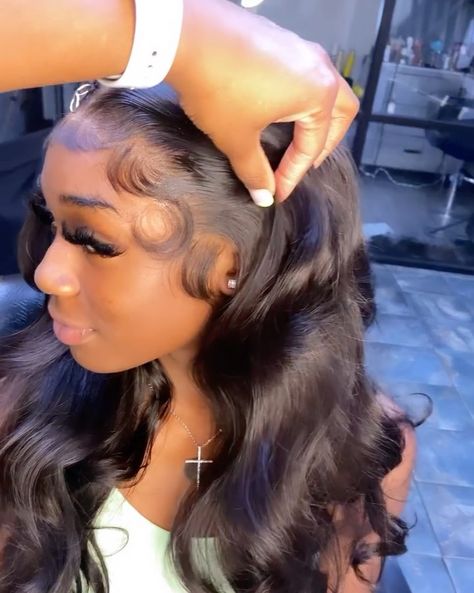 Hairriloves™ on Instagram: “@stylesby_tiffany So Pretty! 🥰 Thoughts? | Tag someone who would love this. Credit : @stylesby_tiffany #longhair #bodywavehair…” Body Wave Wig Styles, Lace Front Edges, Fluffy Edges, Body Wave Lace Front Wig, Brazilian Hair Wigs, Wave Lace Front Wig, Hd Lace Wig, Lace Fronts, Baby Hairs