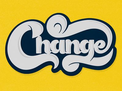 Change Change Graphic Design, Chain Typography, Change Typography, Expressive Typography Words Creative, Change Requires Change, Font Idea, Collage Project, Juice Packaging, Word Design