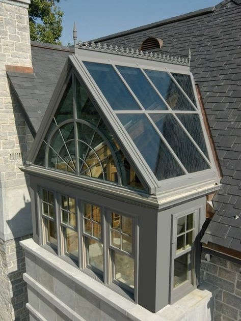 Sunroom Over Garage, Attic Sunroom, Sunroom Front Of House, 2nd Story Sunroom, Two Story Sunroom, Glass Dormer, Dormer Balcony, Sunroom Additions, Sunroom Addition