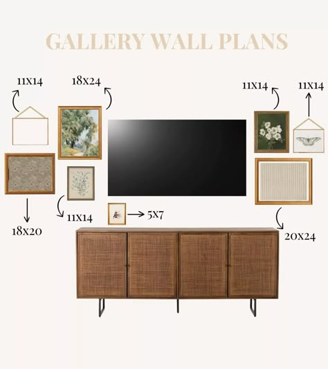 Designing a Gallery Wall with a TV So That It Looks Seamless and Stunning - Home By Alley Art By Tv Living Rooms, What To Put Around Tv On Wall, Wall Art Beside Tv, Art Surrounding Tv, Gallery Wall Around Tv Tv Stands, Mounted Tv With Sconces, Frame Tv On Wall Living Room, Gallery Wall Ideas Living Room Around Tv, Gallery Wall Ideas Mirror