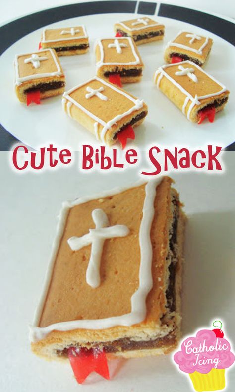 These adorable bible snacks for kids are easy to put together. Click over for full directions. Perfect for vacation bible school, sunday school, vbs, and more! Vbs Food Ideas For Kids, Vbs Meals For Kids, David And Goliath Snack Ideas, Bible Study Snack Ideas, Vbs Snacks For Kids, Breaker Rock Beach Vbs 2024 Snacks, Christian Snacks, Vbs Meals, Bible Study Snacks