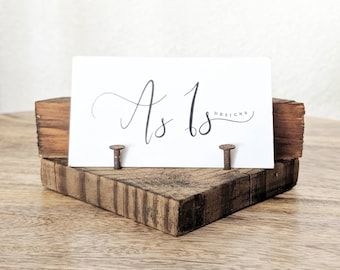 Business Card Holder Display, Rustic Business Cards, Office Coworker Gifts, Card Holder Diy, Wood Business Card Holder, Cute Picture Frames, Wooden Business Card, Boss Day, Business Card Displays