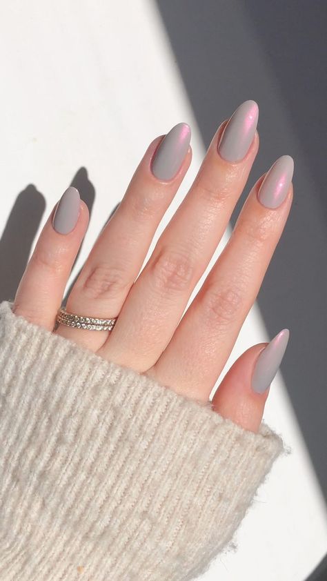 OPI | In our gray era 🌪🩶 Stone nails are THE trend for spring. @sedjames rocks the look with 2 coats Peace of Mined + 1 coat Glazed N’ Amused. 🪨… | Instagram Grey Glazed Nails, Glazed And Amused Opi, Opi Glazed And Amused, Opi Peace Of Mined, Gray Nails Ideas, Nail Gray, Gray Nail Art, Nails Shorts, Glazed Nails