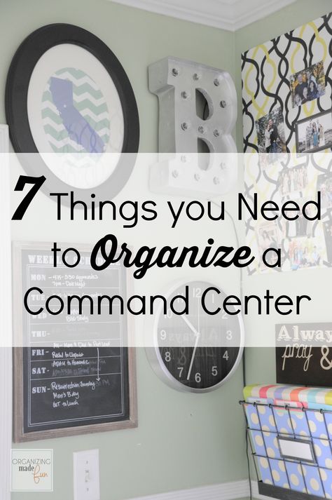 7 things you need to organize a command center Command Center With Charging Station, Fridge Chalkboard, Command Center Organization, Phone Attachment, Command Center Kitchen, Home Command Center, Command Centers, Center Organization, Family Command Center