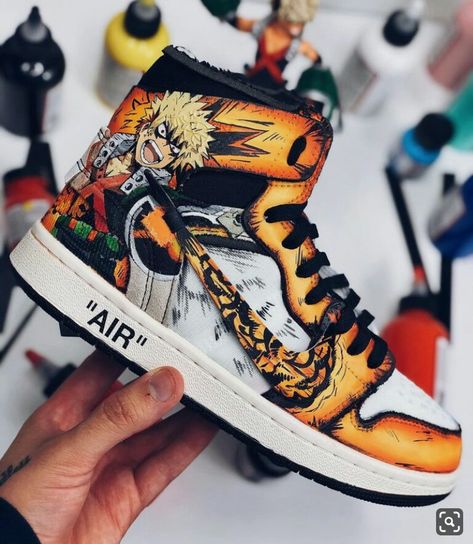 Sepatu Air Jordan, My Hero Academia Merchandise, Custom Shoes Diy, Custom Nike Shoes, Nike Air Shoes, Anime Inspired Outfits, Fresh Shoes, Nike Air Jordans, Hype Shoes