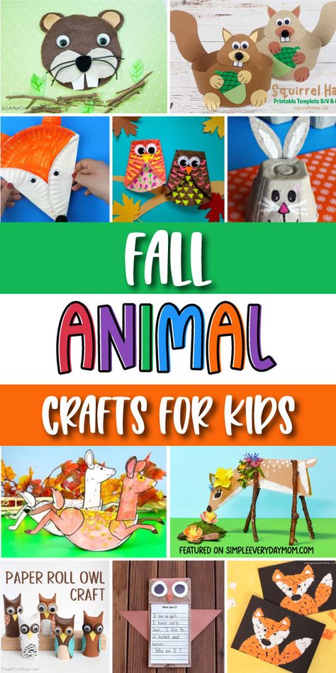 26 Must-Try Fall Animal Crafts That Will Brighten Your Kid's Autumn Fall Animal Crafts, Squirrel Crafts, Fun Fall Crafts For Kids, Acorn Painting, Animal Crafts Preschool, Crafts Cute, Fox Crafts, Animal Ideas, Paper Bag Puppets