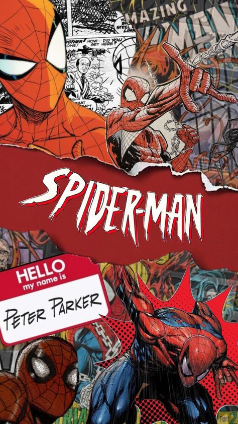 Spiderman Wallpaper, Halloween Wallpaper Backgrounds, Spider Monkey, Comics Marvel, Collage Illustration, Comic Illustration, Hello My Name Is, Halloween Wallpaper, Peter Parker