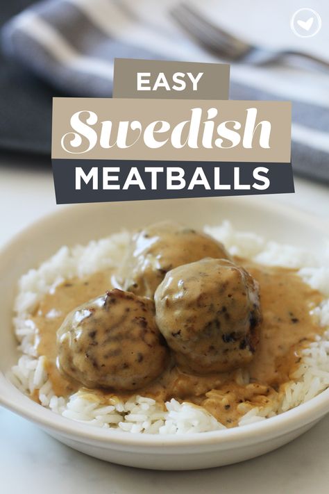 Easy Swedish Meatballs with Rice Easy Sweedish Meatballs, Meatballs With Oatmeal Recipe, Recipes With Sausage Links, Meatballs With Rice, Meatballs Sauce Recipe, Easy Swedish Meatballs, Frozen Italian Meatballs, Easy Swedish Meatball Recipe, Italian Sausage Meatballs