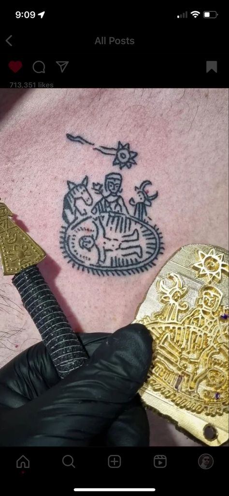 Chilean Tattoo, Coptic Tattoos, Totes Ma Goats, Coptic Art, Bible Tattoos, Christian Soldiers, Medieval Tattoo, Tattoo Practice, Old School Tattoo Designs