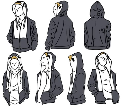 Hoodie Side View Reference, Zip Up Hoodie Drawing Reference, Person With Hoodie Drawing, Hoodie Sleeve Drawing Reference, Person With Jacket Reference, Hands In Hoodie Pose Drawing, Hands In Jacket Pockets Pose Drawing, Hands In Hoodie Pockets Pose Drawing, Jacket Hanging Off Shoulders Drawing Reference