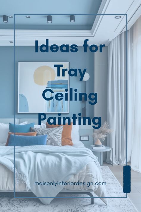 This pin showcases a stunning look at innovative tray ceiling painting ideas that add style to your spaces. Discover creative techniques and color combinations with 1 vibrant image. Painting Trey Ceilings Bedroom, Ceiling Walls And Trim Same Color, Ceiling Color Combination Ideas, Tray Ceiling Paint Ideas Bedroom, Tray Ceilings Ideas, Trey Ceiling Paint Ideas, Painted Ceiling Ideas Living Room, Trayed Ceiling Ideas, Painting A Tray Ceiling