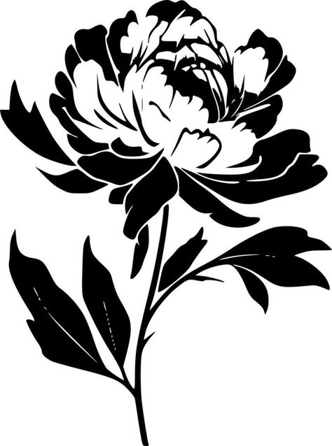 Flower Tattoo Illustration, Black And White Flower Pattern, Stencil Flower, Textile Motifs, Illustration Advertisement, Floral Silhouette, Flower Vector, Flower Silhouette, Flower Motifs