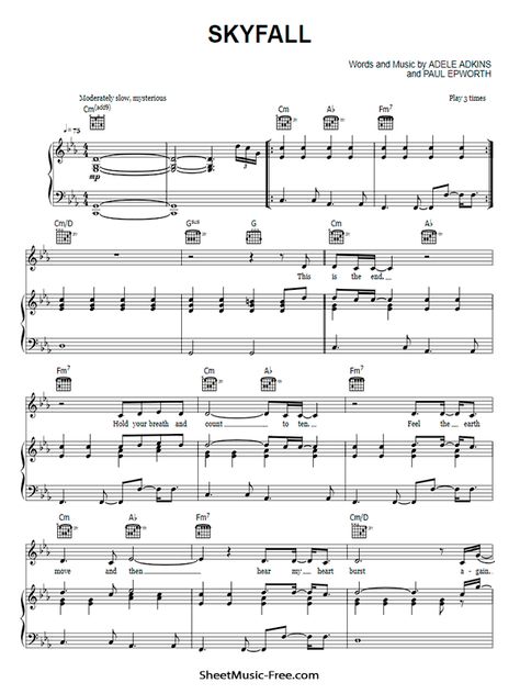 Skyfall Sheet Music Adele - Sheet Music Free Download Adele Skyfall, Adele Lyrics, Water Under The Bridge, James Bond Theme, Film Blade Runner, Old Movie Posters, Download Sheet Music, Solo Performance, Indie Movies