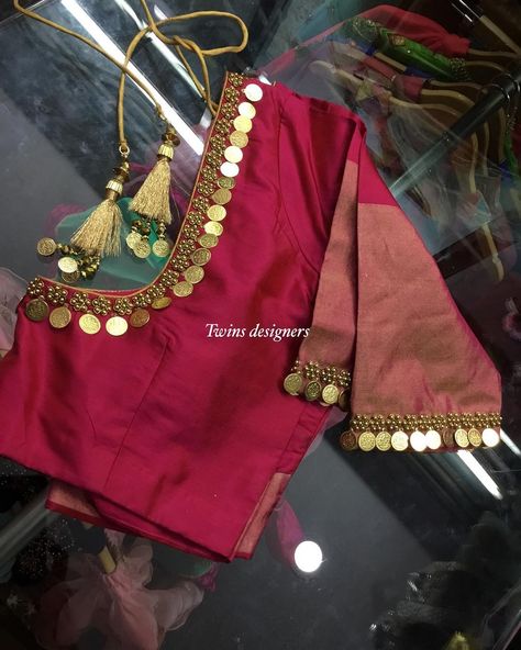 Image may contain: one or more people Kaasu Design Aari Work, Kasu Designs For Blouses, Kasu Maggam Work Blouses, Kasula Maggam Work Blouse, Kaasu Work Blouse Designs, Kasula Work Blouse Designs, Kasu Work Blouse Designs, Blouse Designer, Saree Blouse Neck Designs