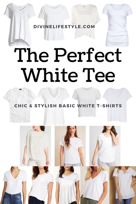 This Simple and Chic: The Perfect Womens White Tee post features the most popular basic white t shirts for women available right now. White Tee Shirt Outfit, Bedazzled Shorts, Perfect White Tee Shirt, White T Shirts For Women, Plain White Tshirt, White Tees Outfit, Rhinestone Shorts, White Tshirt Outfit, White Tshirt Women