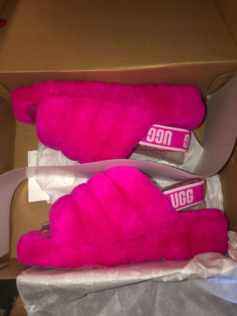 Hot Pink Uggs, Shape Aesthetic, Pink Ugg Slippers, Pink Pink Pink, Uggs Boots, Pink Uggs, Ugg Slippers, Hot Pink, Slippers