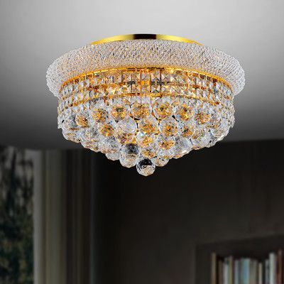 CrystalWorld 3 Light Flush Mount Size: Jumar Light, Light For Hall, Modern Luxury Lighting, Buffet Table Lamps, Chandelier Creative, Small Balcony Garden, Flush Mount Chandelier, Crystal Ceiling Light, Backyard Lighting