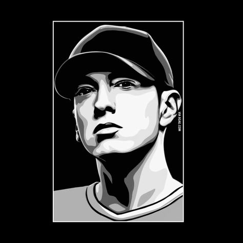 Eminem Vector Art, Eminem Pop Art, Vector Portraits, Fruit Splash, Hip Hop Artwork, Eminem Rap, Dog Pop Art, Paintings Canvas, Rapper Art