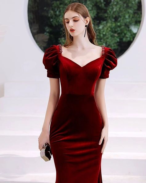 Deep red prom dress