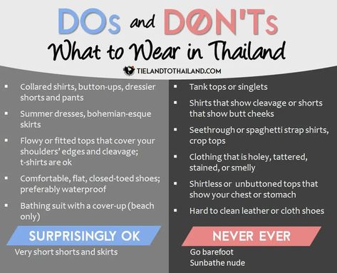 What to Wear in Thailand: Dos and Don'ts - Tieland to Thailand What To Wear In Thailand, Thailand Travel Clothes, Asia Holiday, Caribbean Life, Thailand Outfit, Honeymoon Tips, Thailand Honeymoon, Thailand Itinerary, Learn Thai