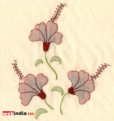 Shadow Embroidery, Simple Hand Embroidery Patterns, Simple Embroidery Designs, Hand Embroidery Patterns Flowers, Floral Embroidery Patterns, Hand Embroidery Videos, Embroidery Works, Hand Work Embroidery, Hand Embroidery Projects