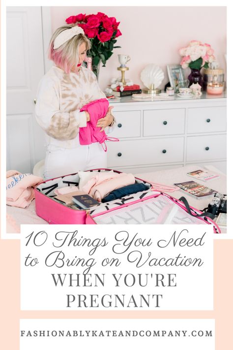 Planning a babymoon? Click here to find out the 10 things you need to bring with you on vacation when you're pregnant. Babymoon Packing List, Pregnancy Support Belt, Traveling Pregnant, Travel Prep, Pregnancy Support, Pregnancy Essentials, Pregnancy Pillow, Travel Checklist, Babymoon