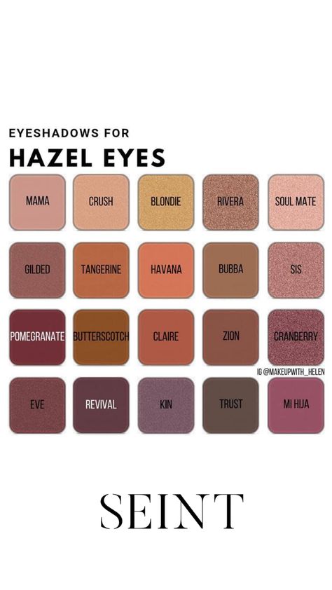 eyeshadows for hazel eyes Eyeshadow To Make Hazel Eyes Pop, Hazel Eyes Eye Makeup, Smokey Eye Hazel Eyes, Hazel Eyes Makeup Colors, Hazel Eyes Makeup Looks, Hazel Eye Makeup Tutorial, Eye Make Up For Hazel Eyes, Make Up Hazel Eyes, How To Make Hazel Eyes Pop