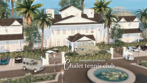 shaymoo22 Sims 4 New England, Country Club Sims 4, Sims 4 Country Club Cc, Sims 4 Country Club, The Sims 4 Lots, Sims 4 Cas Mods, Tennis Clubs, Sims Building, Best Build