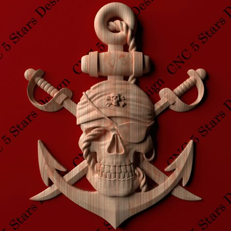 Fine Woodworking Project, Pirate Art, 3d Cnc, Chip Carving, Wood Carving Designs, Pirate Skull, Wood Carving Patterns, Wood Home, Skull Carving