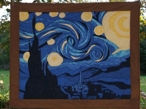 Starry Night Quilt, All People Quilt, Crumb Quilt, Sewing Creations, Landscape Quilt, Quilt Art, Landscape Quilts, Blanket Quilt, Starry Nights