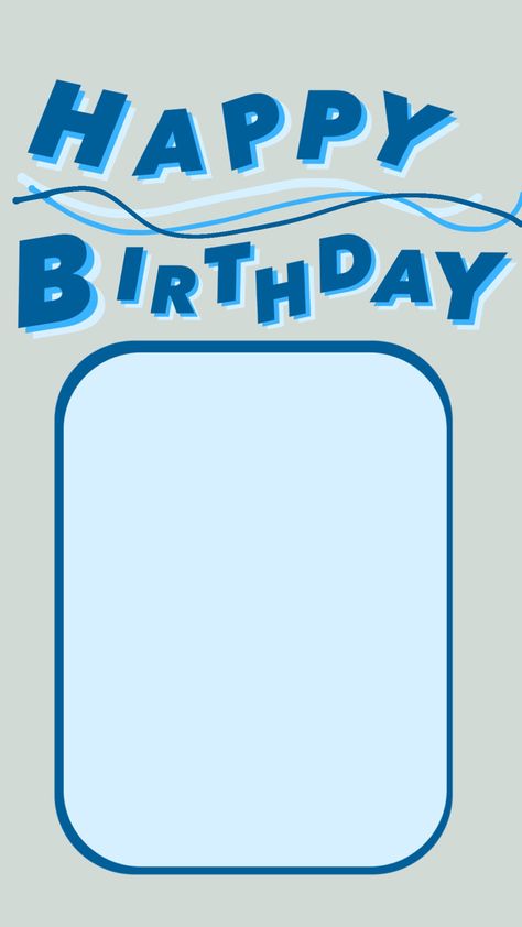 Happy Birthday Template For Boys, Blue Birthday Template, Instagram Birthday Template, Happy Birthday Icons, Happy Birthday Blue, 16th Birthday Decorations, Birthday Icon, Birthday Captions Instagram, Happy Birthday Wallpaper