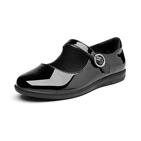 Black School Shoes, Uniform Shoes, Mary Jane Shoes Black, School Uniform Shoes, Shoes For School, Zapatos Mary Jane, Girls Flats, Flat Dress Shoes, Mary Jane Flats