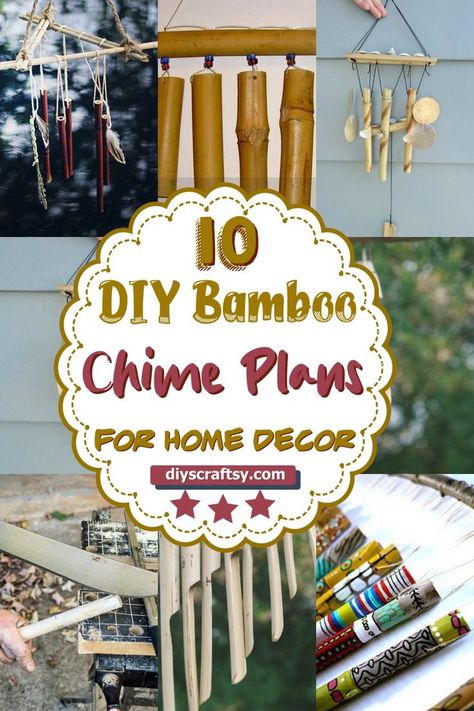 DIY Bamboo Wind Chime Bamboo Windchimes Diy, Windchimes Homemade, Bamboo Art Diy, Windchimes Diy, Diy Bamboo, Wooden Wind Chimes, Make Wind Chimes, Diy Projects To Make And Sell, Wind Chimes Homemade