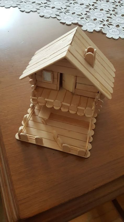 Kandang Hamster, Popsicle Stick Crafts House, Popsicle Stick Houses, Diy Popsicle Stick Crafts, Diy Popsicle, Popsicle Crafts, Fairy House Diy, Wooden Toys Plans, Stick Crafts