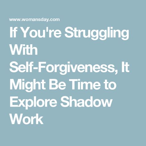 If You're Struggling With Self-Forgiveness, It Might Be Time to Explore Shadow Work Forgive Self, Self Forgiveness, Forgive Yourself, Choosing A Career, Work Relationships, Interpersonal Relationship, Perfectionism, Carl Jung, Self Acceptance