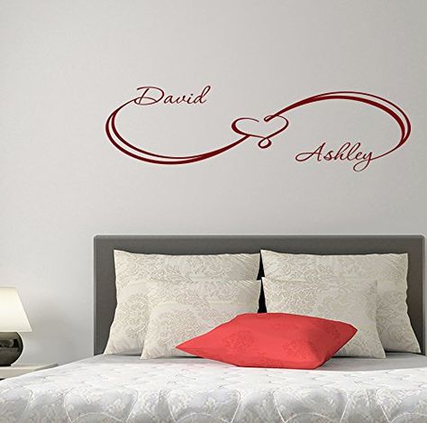 Custom Wall Decals Infinity Sign For Family Name Sticker Love Symbol Decal Names Vinyl Decal Bedroom Home Decor Personalized Wedding Gift for Couples FD53 -- See this great product. Sign For Family, Wall Art Heart, Custom Wall Stickers, Custom Wall Decals, Love Symbol, Vinyl Personalized, Heart Decals, Infinity Sign, Name Sticker