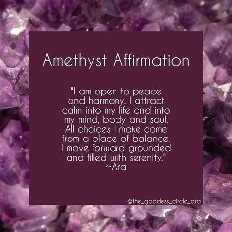 Amethyst Affirmation, I Attract, Mind Body And Soul, Peace And Harmony, Crystal Shop, Body And Soul, Daily Affirmations, Moving Forward, Mind Body