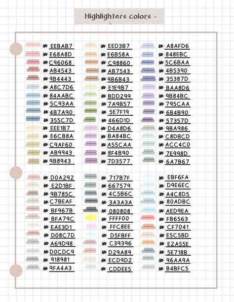 Goodnotes color palette and hex code digitalplannershop #ultimatedigitalplanner🗒️ Goodnotes Color Hex Codes, Notability Notes Color Palette, Mildliner Highlighters Hex Code, Color Palette For Note Taking, Highlighter Colors Goodnotes, Aesthetic Notes On Goodnotes, Good Notes Highlighter Hex Codes, Good Notes Pen Color Code, Hex Code Color Palette Goodnotes