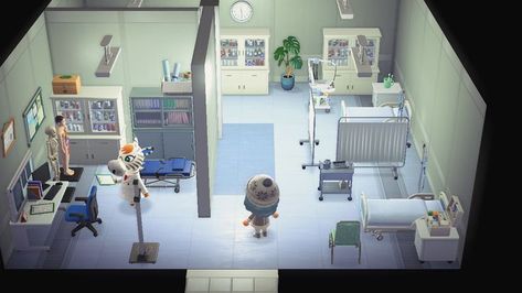 Animal Crossing Hospital, Animal Crossing Guide, Children Hospital, Happy Home Designer, Hospital Design, Doctor Office, Animal Crossing Game, Animal Crossing Qr, Animal Hospital