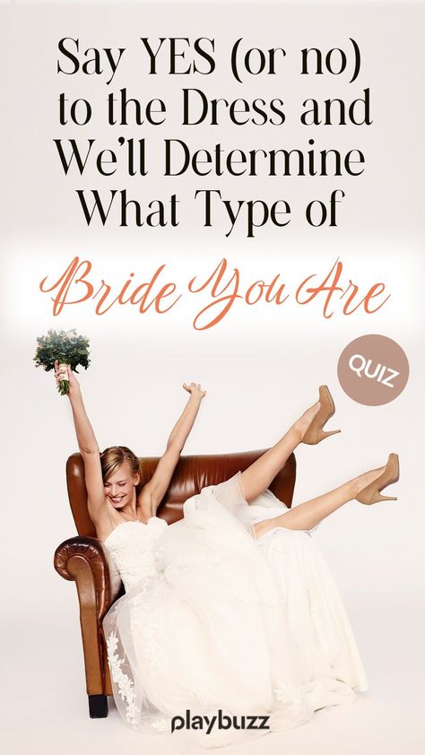 The type of dress you choose says a lot about your personality. And yes, your personality says a lot about the type of bride you are. With this quiz, we have ten absolutely beautiful dresses that you're going to give a yes or no to. Depending on which dresses you like most, we'll reveal how you are as a bride! Give it a go! Fashion Bride Dresses, Wedding Dress Quiz, Dress Quiz, Wedding Dress Types, Say Yes To The Dress, Budget Bride, Fashion Bride, Yes Or No Questions, Alternative Bride