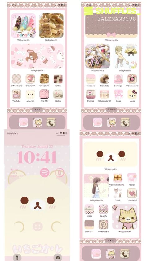 Widget Cute, Phone Homescreen, Pink Wallpaper Hello Kitty, Design Your Bedroom, Iphone Home Screen Layout, Phone Inspiration, Iphone App Layout, App Layout, Iphone Photo App